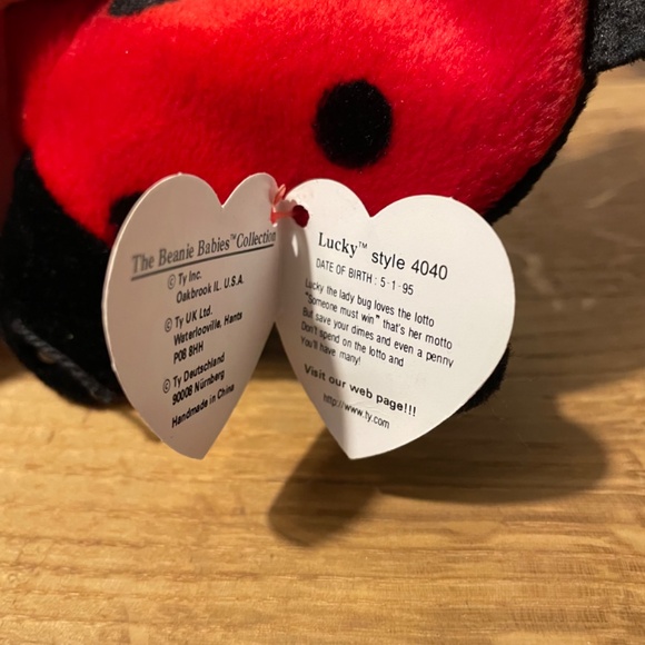 Ty Beanie Babies Lucky Ladybug Red Black 1995 – New Tag Protector VINTAGE - Picture 5 of 9
